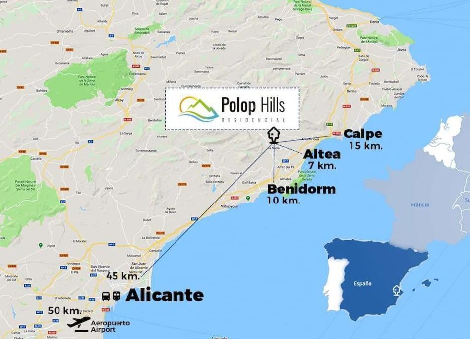 Villa Casa Con Piscina Privada Polop Esterno foto